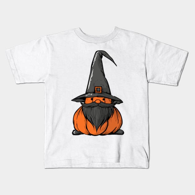 A cute halloween gnome Kids T-Shirt by peculiarbutcute